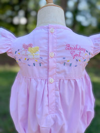 Girls Smocked & French Knot Birthday Girl Bloomer Set & Dress