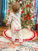 Boys Watercolor Santas Knit Lounge Zippy (TO ALL A GOOD NIGHT EMBROIDERED)