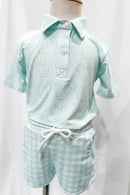 Boys Gingham Mouse Short Set RTS