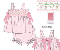 PRE ORDER Girls Floral Heirloom Smocked Bloomer Set & Dress | ETA to LBS: APRIL