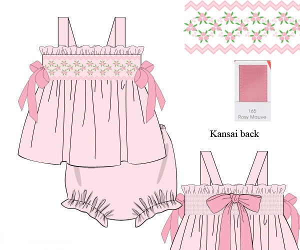 PRE ORDER Girls Floral Heirloom Smocked Bloomer Set & Dress | ETA to LBS: APRIL