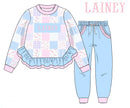 PRE ORDER Girls Custom Smock Patchwork Garden Jogger Set | ETA to LBS: DECEMBER