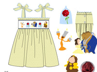 Girls Smocked Tale as Old as Time Bloomer Set & Dress