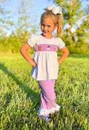 Girls Smocked Spooky Pups Ruffle Pants Set