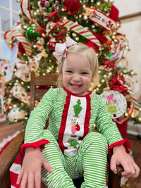 Girls The Green One French Knot Knit Lounge