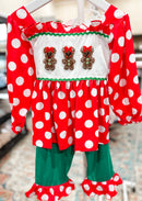 Girls The Most Magical Gingerbread French Knot Ruffle Pants Set