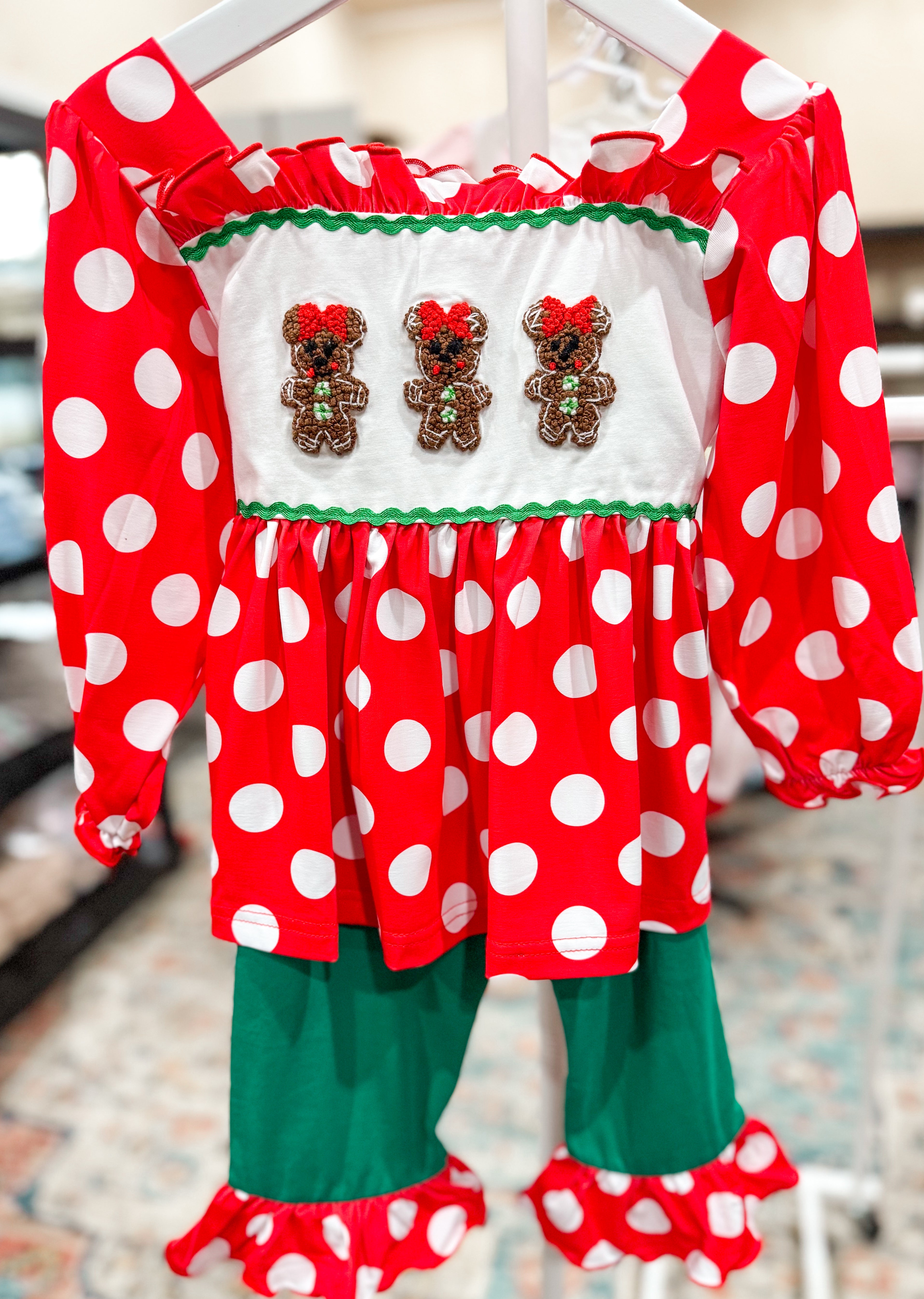 Girls The Most Magical Gingerbread French Knot Ruffle Pants Set