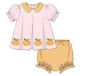 Girls Embroidered Curly Pumpkins Bloomer Set