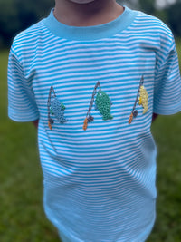 Boys French Knot Fish and Sail Boats Interchangeable Tops Short Set