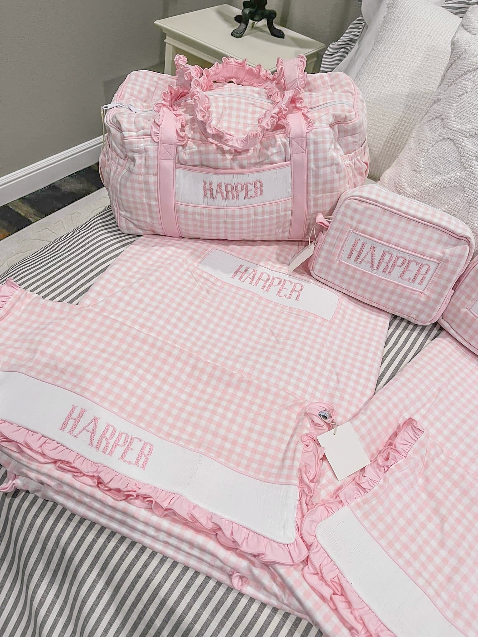 PRE ORDER Pink Gingham Luggage Collection | ETA to LBS: DECEMBER