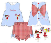 Girls French Knot Go, Fight, Win Bloomer Set