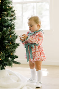 PRE ORDER Girls Red Christmas Bow Toile Bubble | ETA to LBS: OCTOBER