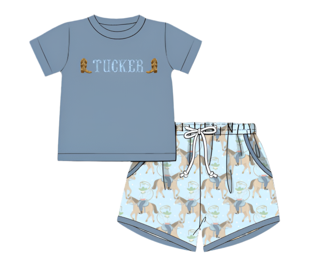 PRE ORDER Boys French Knot Boot Scootin’ Cuties Short Set | ETA to LBS: MAY