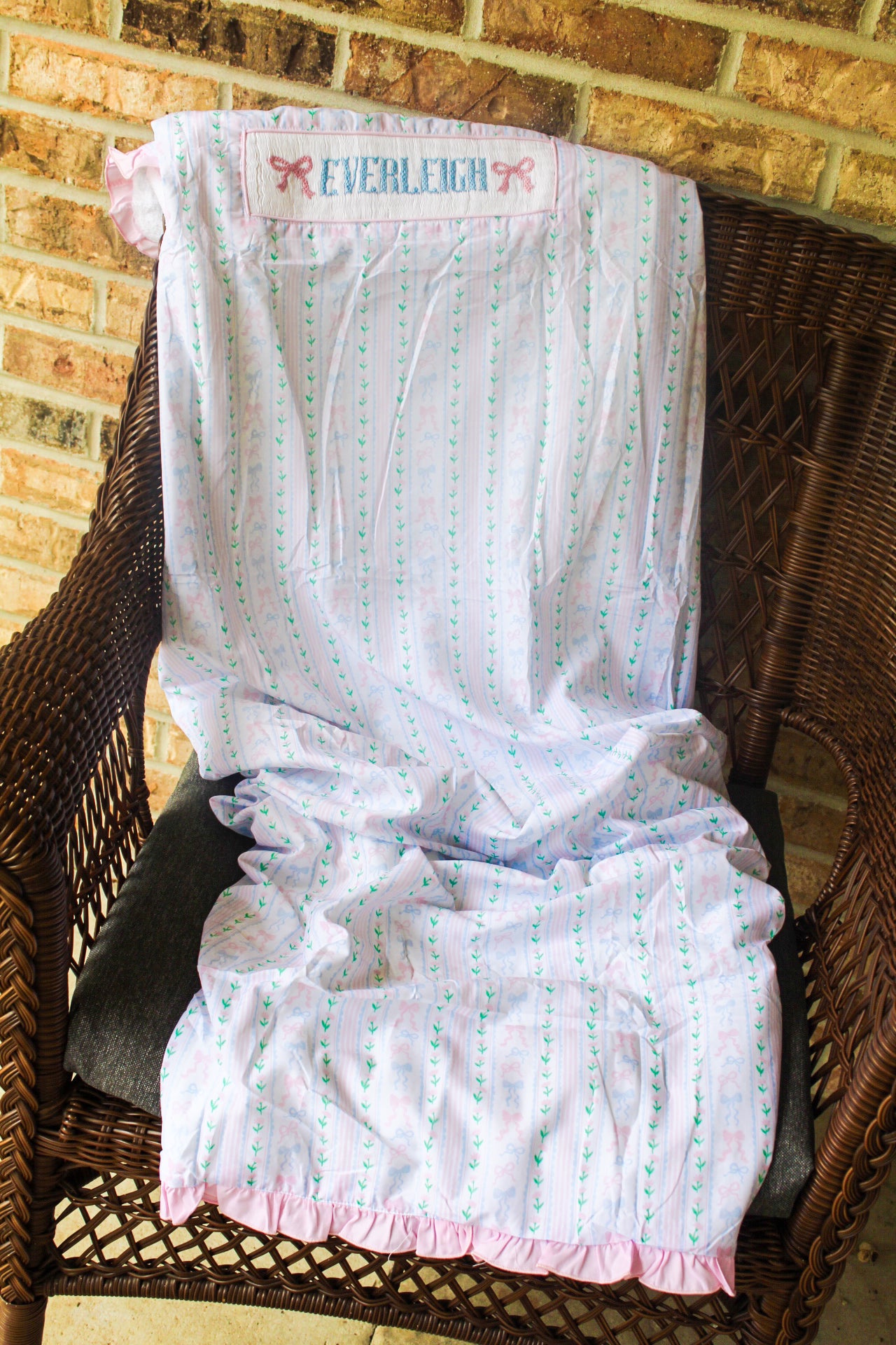 Girls Smocked “SEASIDE” Blooming Bows Terry Towel