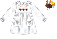 PRE ORDER Girls French Knot Little Turkeys Bloomer Set & Dress | ETA to LBS: SEPTEMBER