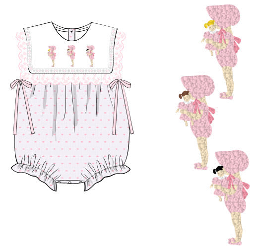 PRE ORDER Girls French Knot Light Skin Little Miss Dolly Bubble | ETA to LBS: LATE March