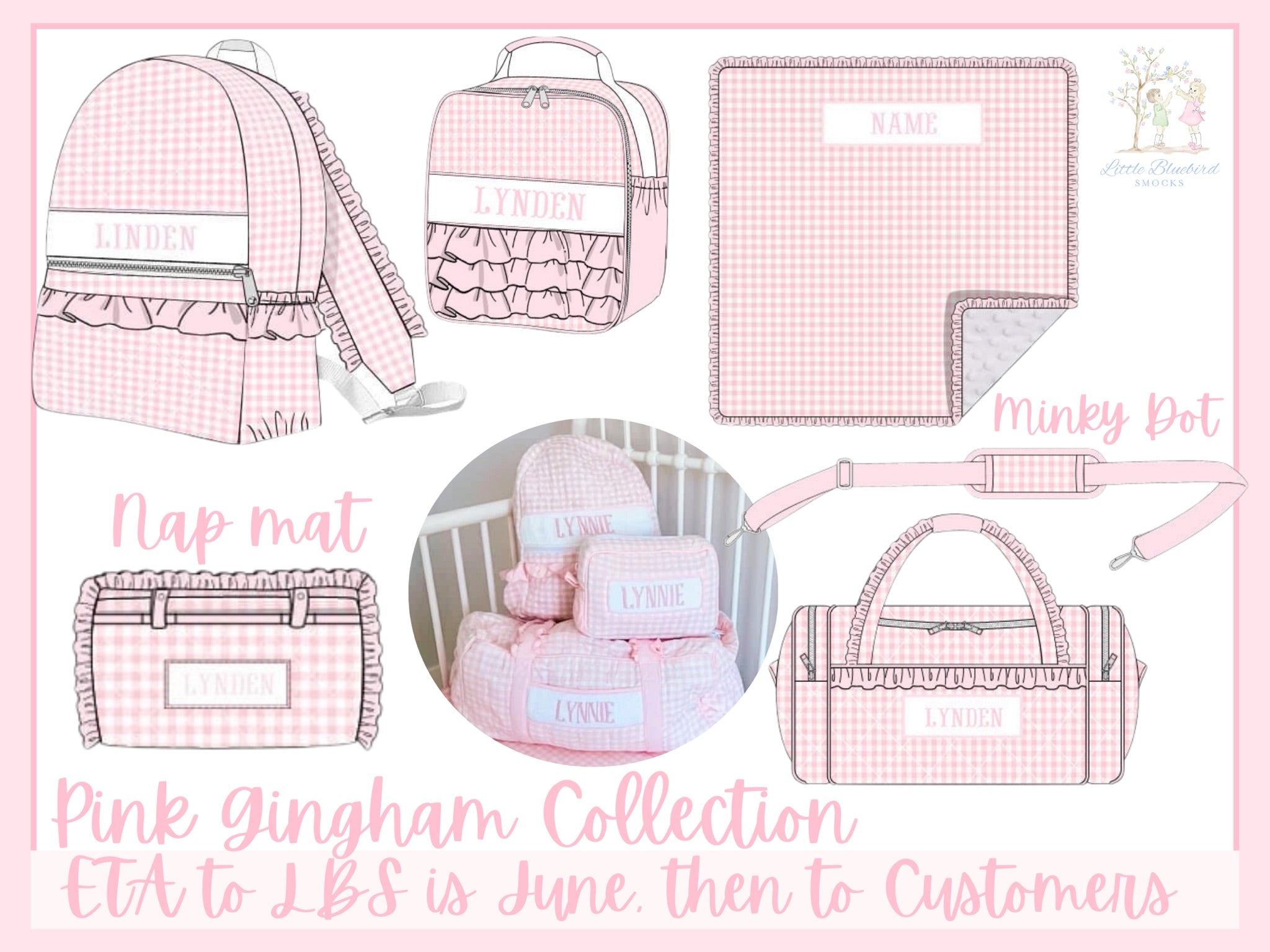 PRE ORDER Pink Gingham Luggage Collection | ETA to LBS: DECEMBER
