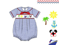 Boys Smocked Cruising Mouse Bubble