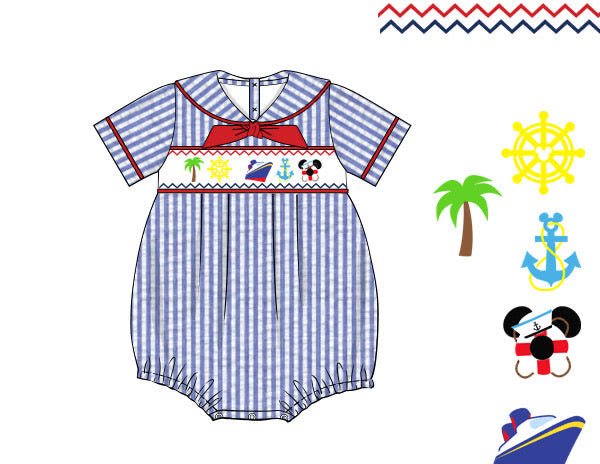 Boys Smocked Cruising Mouse Bubble