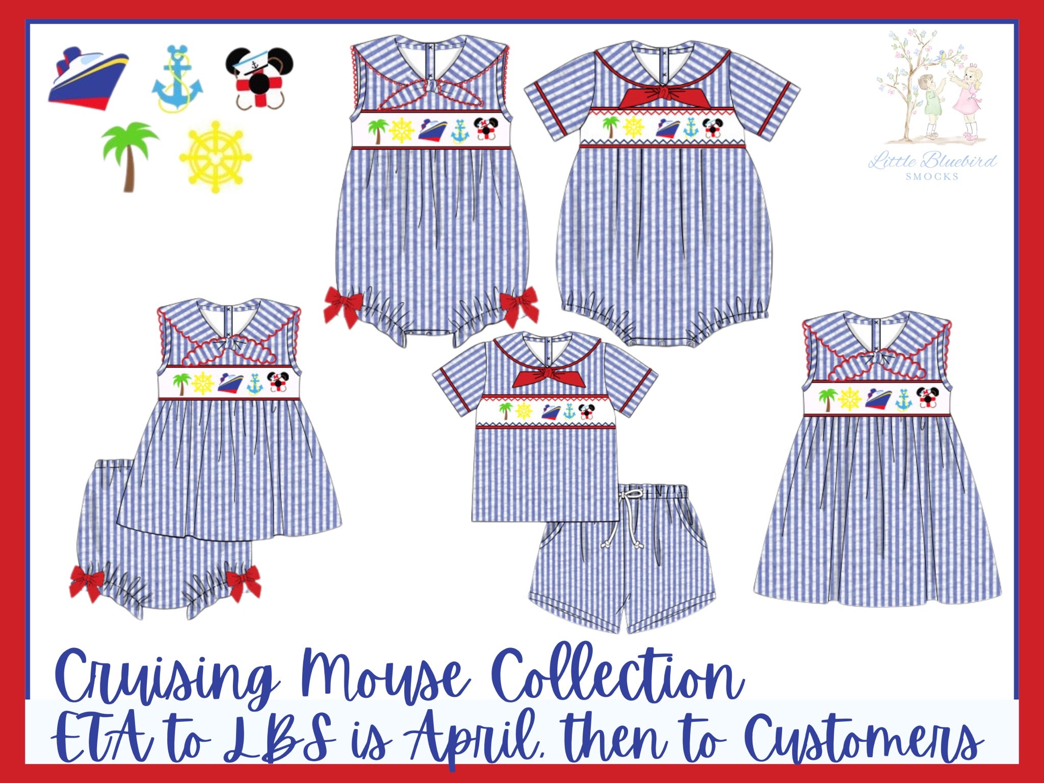 Girls Smocked Cruising Mouse Bubble