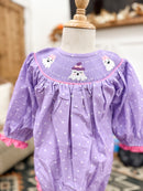 Girls Friendly Ghosts Smocked Bubble
