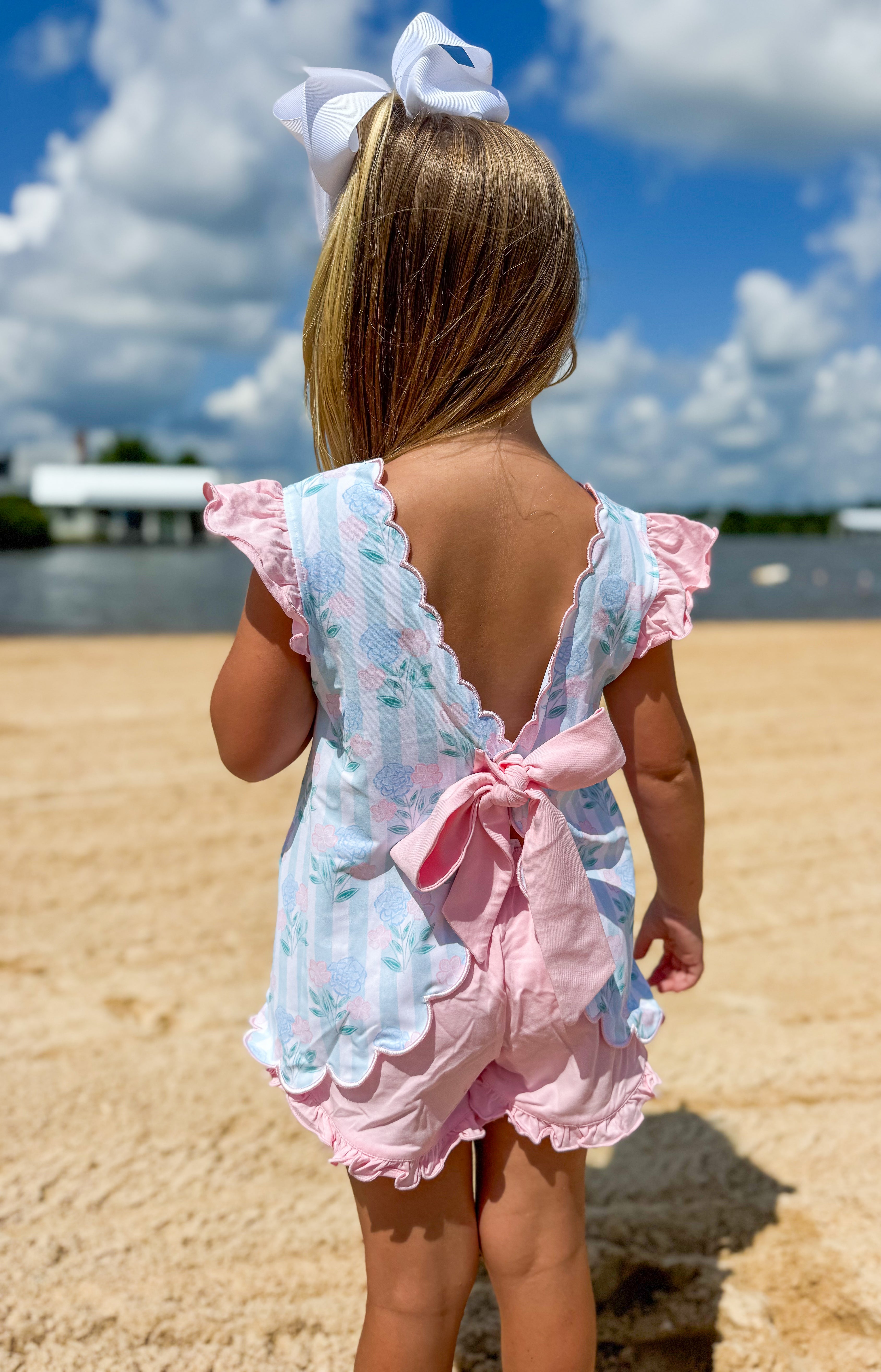 Girls Summer Stripes Short Set