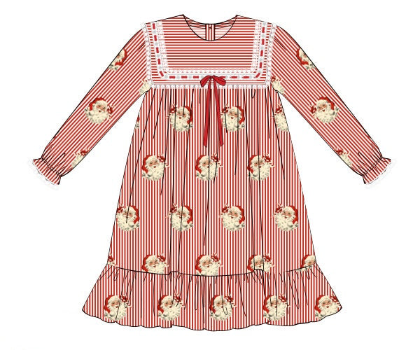 PRE ORDER Girls Vintage Santa  Knit Gown | ETA to LBS: OCTOBER