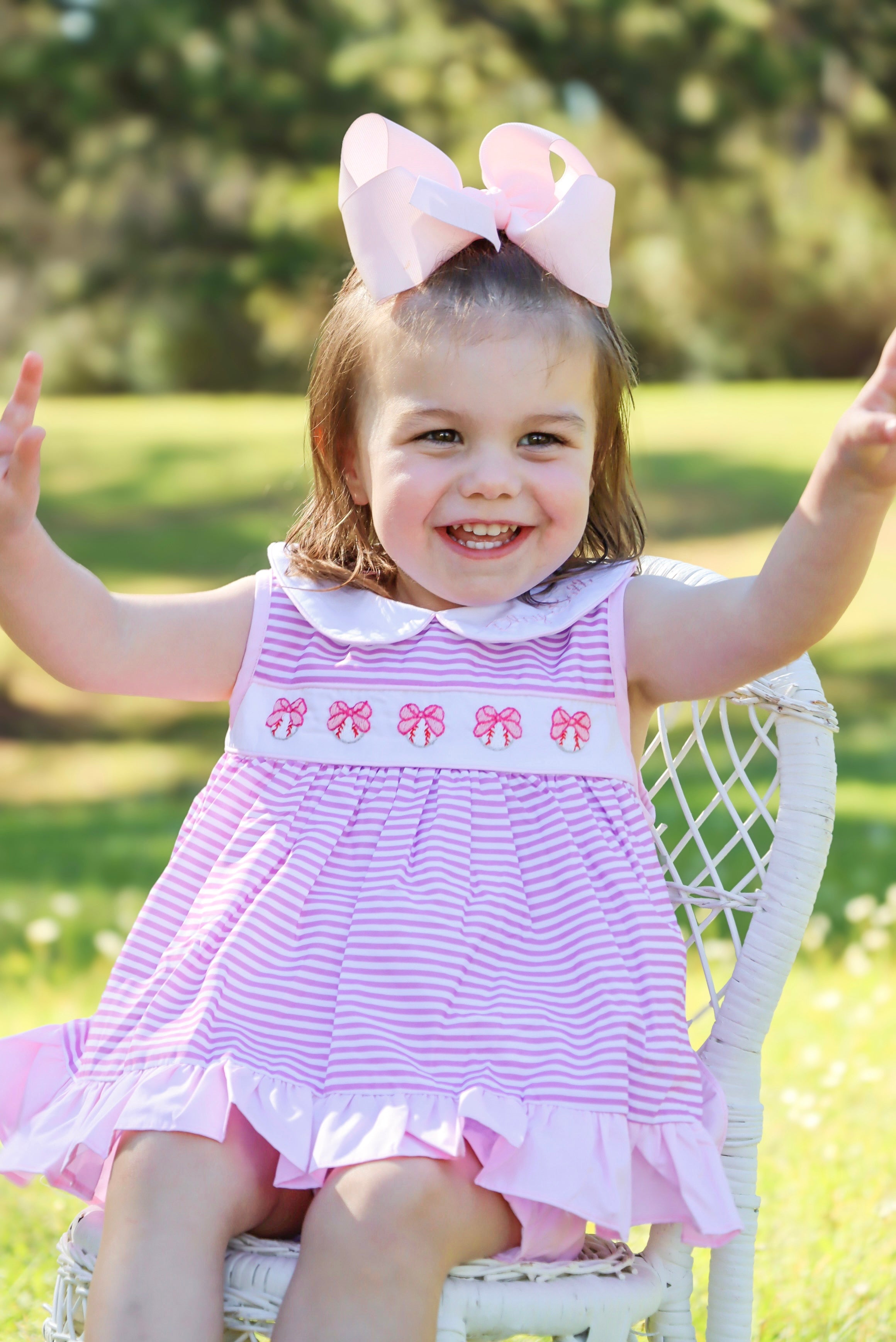 Girls Play Ball Embroidered Bloomer Set