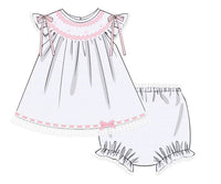 Timeless Traditions White Swiss Dot Collection PINK Bloomer Set