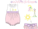 Girls Embroidered Flower Gleam and Glow Bubble