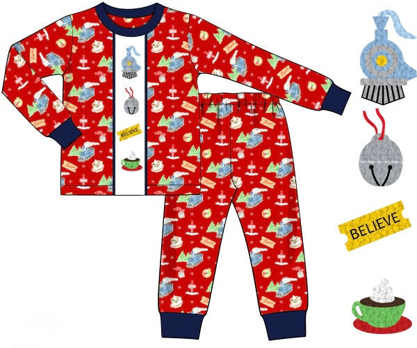 PRE ORDER Boys French Knot North Pole Express Knit 2-Piece Lounge Set | ETA to LBS: OCTOBER