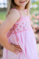 Girls Floral Heirloom Smocked Bloomer Set & Dress
