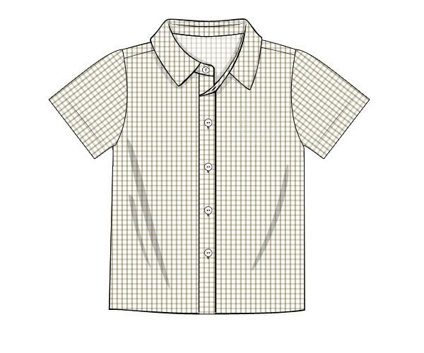 PRE ORDER Mens Tan Windowpane Button Down Shirt