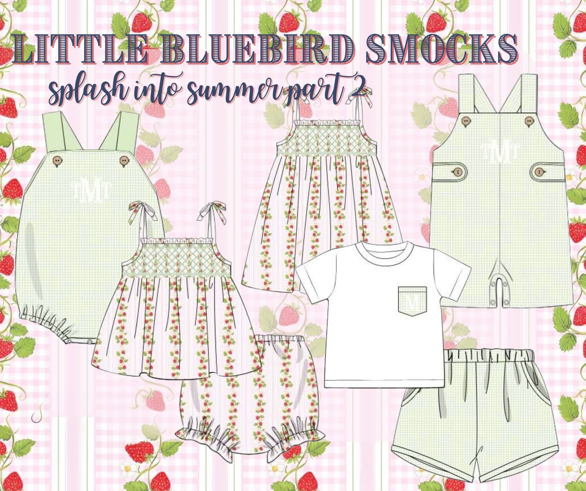 PRE ORDER Girls Smocked Strawberry Print Bloomer Set ETA: MAY