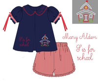 Girls S is for School Ruffle Short Set