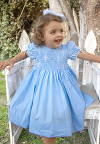 Girls Blue Cross Heirloom Dress