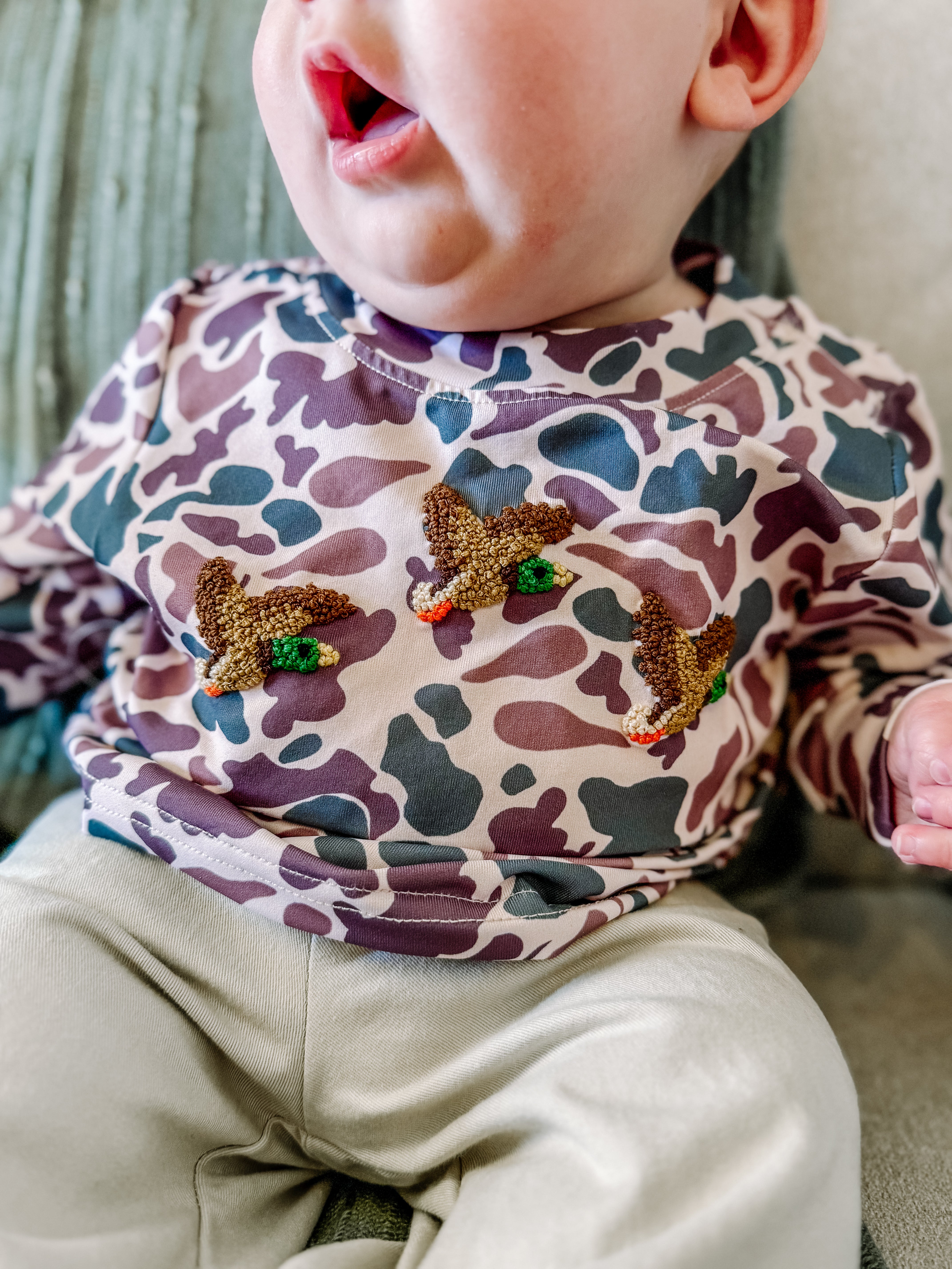 Boys Camo French Knot Mallard Shirt
