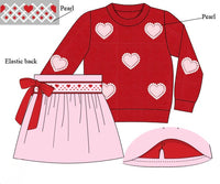 PRE ORDER Girls Pearl of my Heart Smocked Skort Set | ETA to LBS: DECEMBER