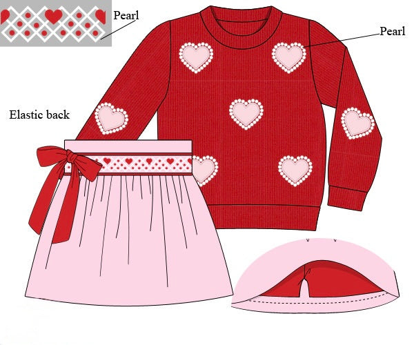 PRE ORDER Girls Pearl of my Heart Smocked Skort Set | ETA to LBS: DECEMBER
