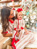 Girls Candy Cane Vines Knit Lounge Zippy