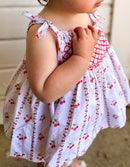 Girls Cherry Pop Smocked Bloomer Set