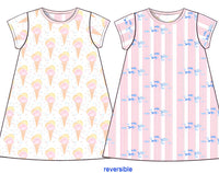 PRE ORDER Girls Ice Cream & Fish Reversable Play Dress ETA: MAY