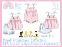 Girls French Knot Royal Princesses Bubble Bloomer Shorts Set