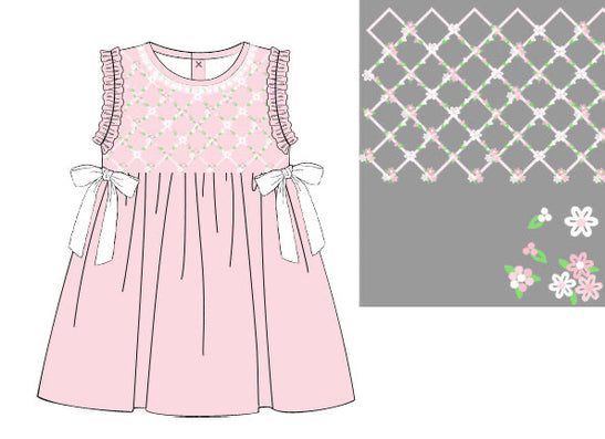 PRE ORDER Girls Floral Vines Heirloom Smocked Bloomer Set & Dress | ETA to LBS: LATE March
