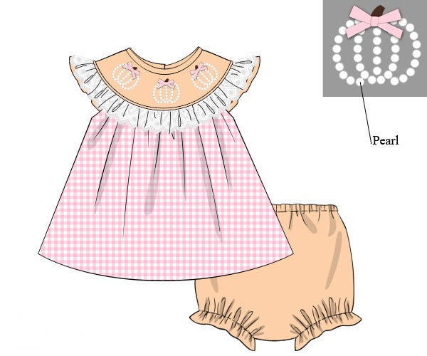 Girls Pearl Pumpkins Bloomer Set