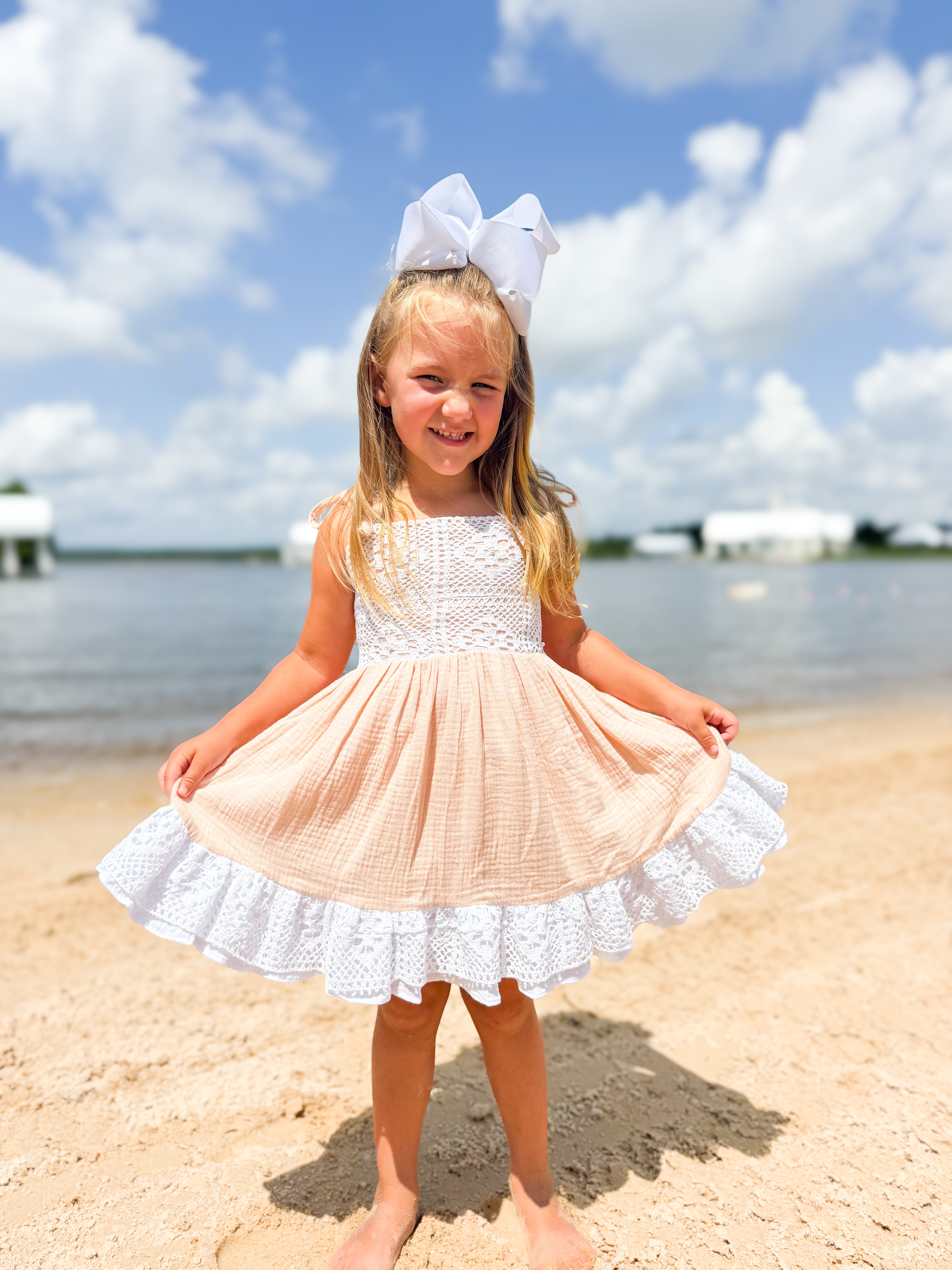Girls Muslin & Lace Dress