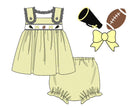Girls Embroidered Swiss Dot Team Spirit Bloomer Set & Dress