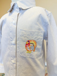 Boys Hand Embroidered Classic Turkey Button Down Shirt