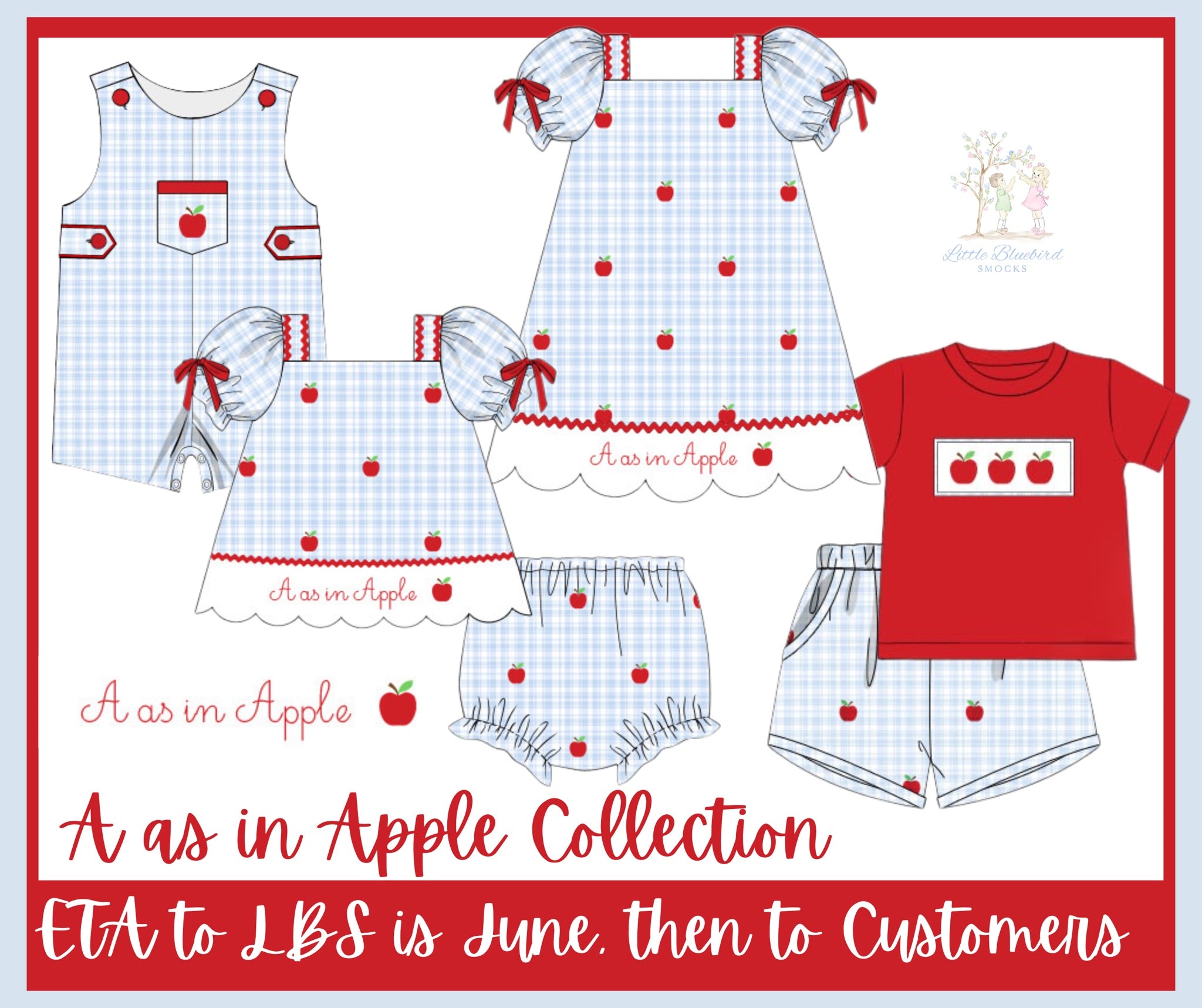 Boys Smocked A as in Apple Short Set