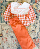 Boys Embroidered Give Thanks Pant Set